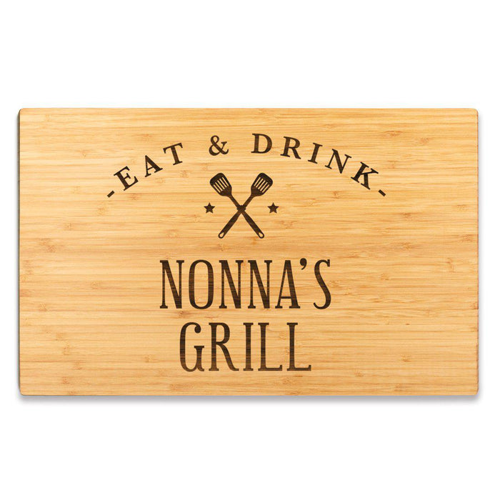 Large Bamboo Wood BBQ Cutting Board Gift-Set of 1-Andaz Press-Nonna-