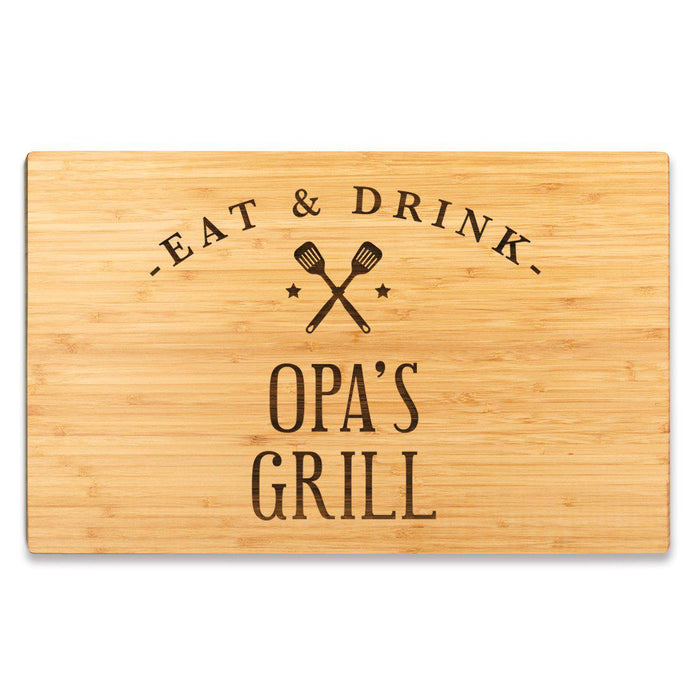 Large Bamboo Wood BBQ Cutting Board Gift-Set of 1-Andaz Press-Opa-