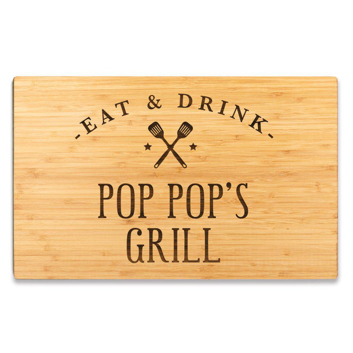 Large Bamboo Wood BBQ Cutting Board Gift-Set of 1-Andaz Press-Pop Pop-