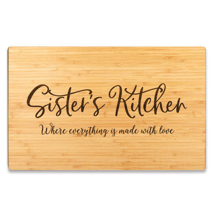 Large Bamboo Wood Cutting Board Gift, Where Everything is Made With Love-Set of 1-Andaz Press-Aunt-
