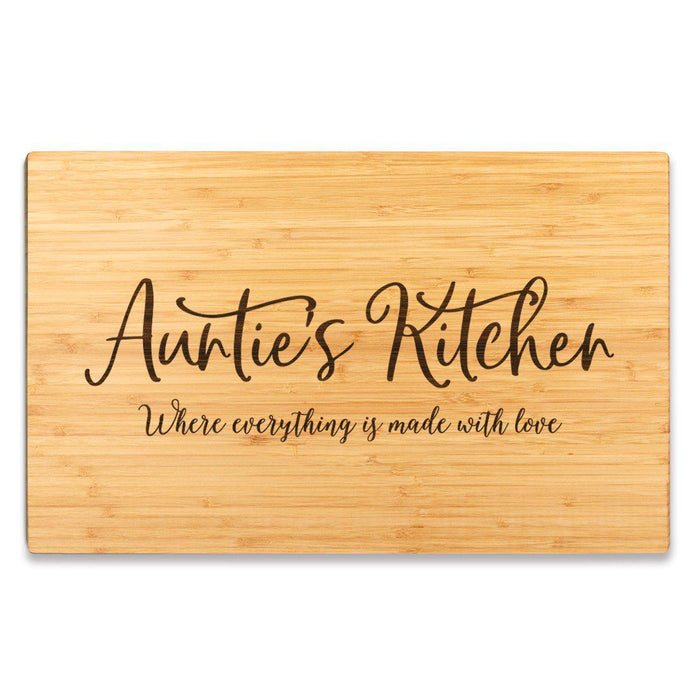 Large Bamboo Wood Cutting Board Gift, Where Everything is Made With Love-Set of 1-Andaz Press-Aunt-