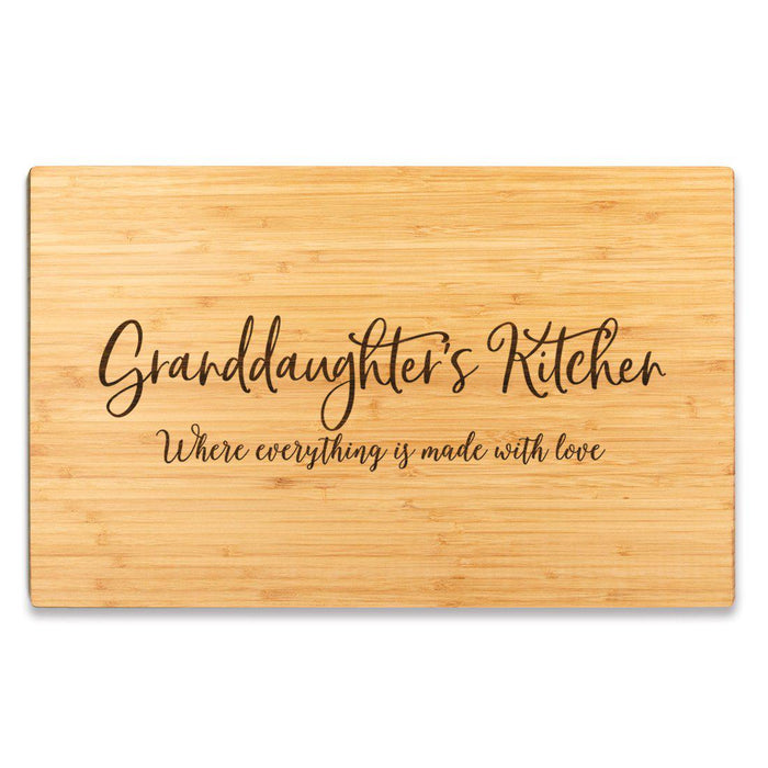 Large Bamboo Wood Cutting Board Gift, Where Everything is Made With Love-Set of 1-Andaz Press-Granddaughter-