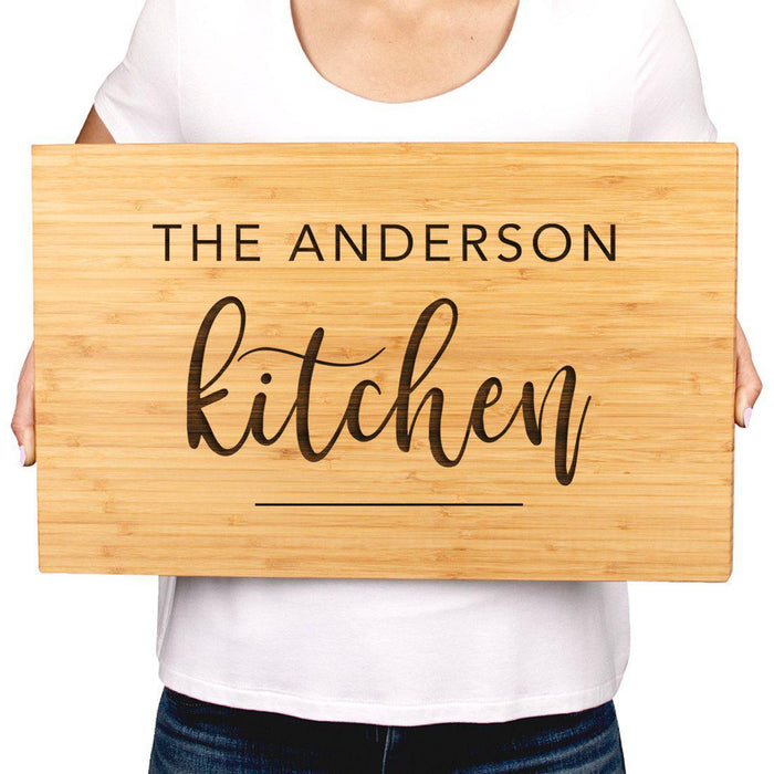 Large Custom Bamboo Wood Cutting Board Gift, Kitchen, Modern-Set of 1-Andaz Press-Newlyweds Custom-