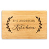 Large Custom Bamboo Wood Cutting Board Gift, Rustic Laurels Kitchen-Set of 1-Andaz Press-Newlyweds Custom-