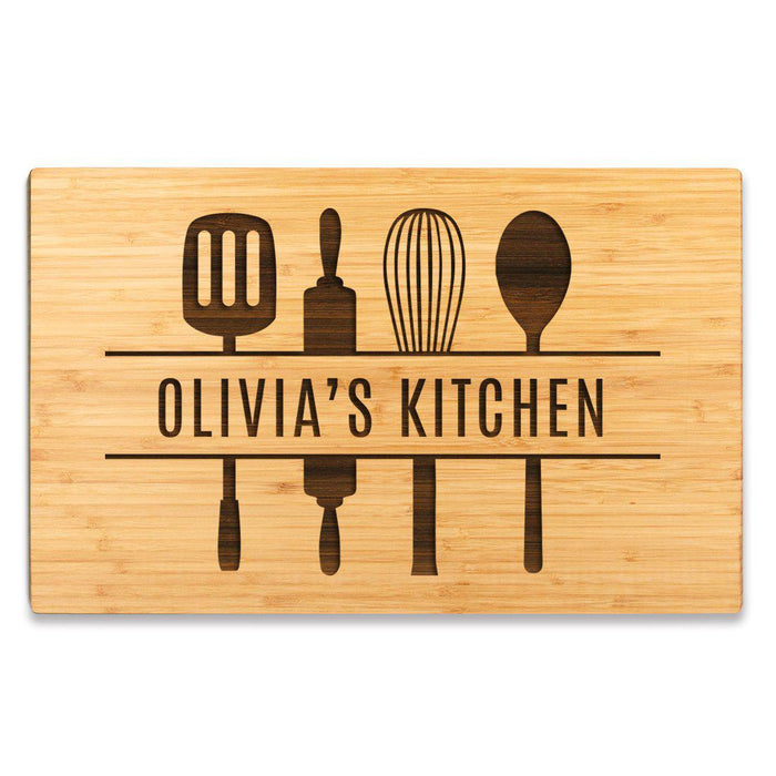 Large Custom Mother's Day Cutting Board, Set of 1, Mom's Kitchen Custom Names | Andaz Press