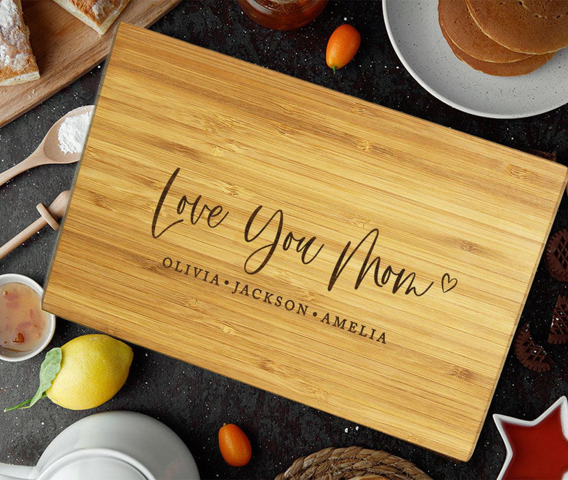 Large Custom Mother's Day Cutting Board, Set of 1-Set of 1-Andaz Press-Love You Mom-