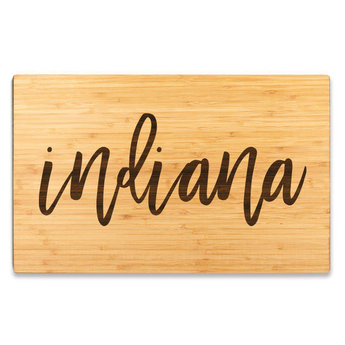 Large Engraved State Bamboo Wood Cutting Board, Calligraphy-Set of 1-Andaz Press-Alabama-