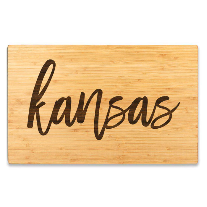 Large Engraved State Bamboo Wood Cutting Board, Calligraphy-Set of 1-Andaz Press-Alabama-