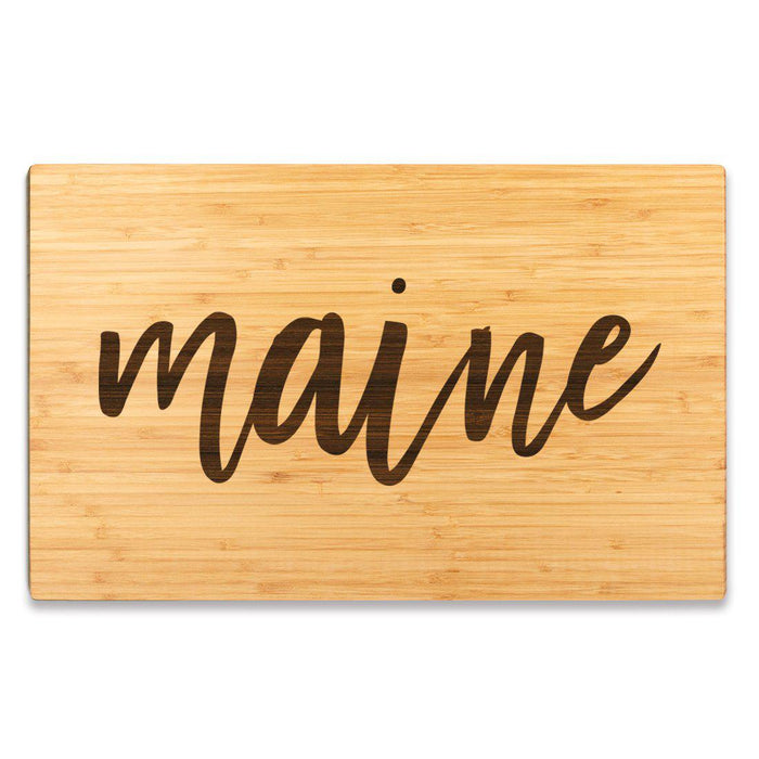 Large Engraved State Bamboo Wood Cutting Board, Calligraphy-Set of 1-Andaz Press-Alabama-