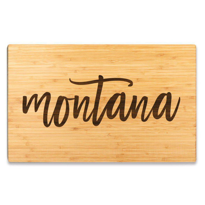 Large Engraved State Bamboo Wood Cutting Board, Calligraphy-Set of 1-Andaz Press-Alabama-