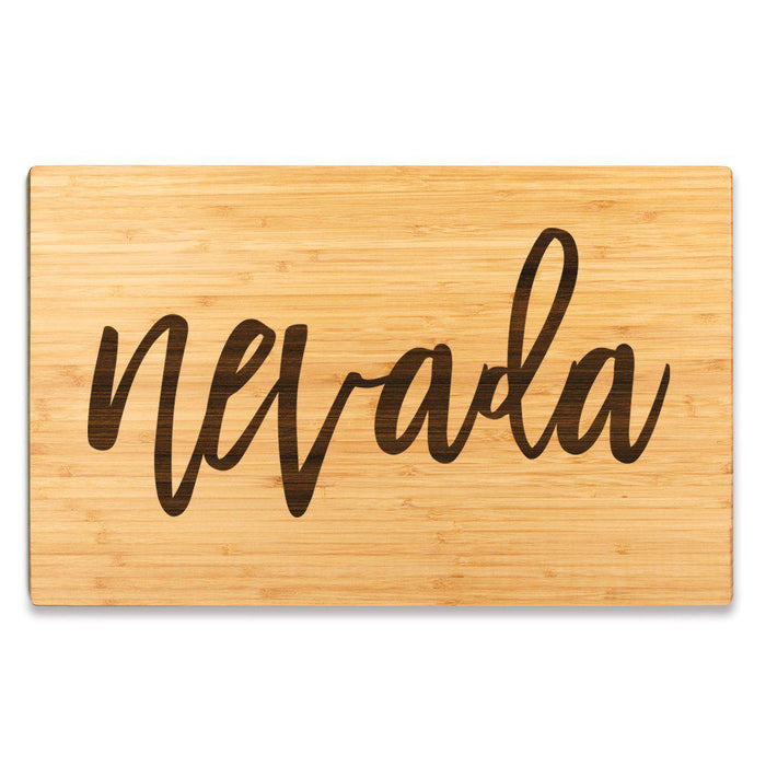 Large Engraved State Bamboo Wood Cutting Board, Calligraphy-Set of 1-Andaz Press-Alabama-