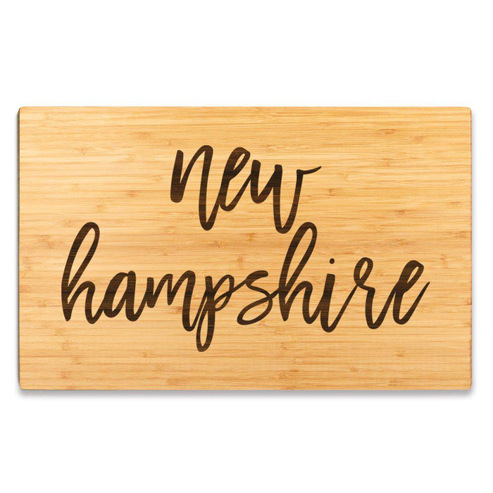 Large Engraved State Bamboo Wood Cutting Board, Calligraphy-Set of 1-Andaz Press-Alabama-