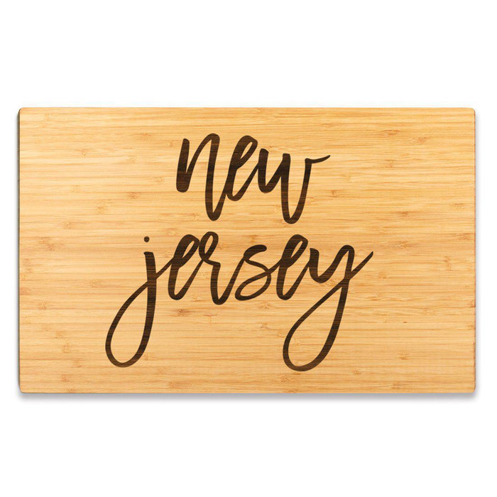 Large Engraved State Bamboo Wood Cutting Board, Calligraphy-Set of 1-Andaz Press-Alabama-