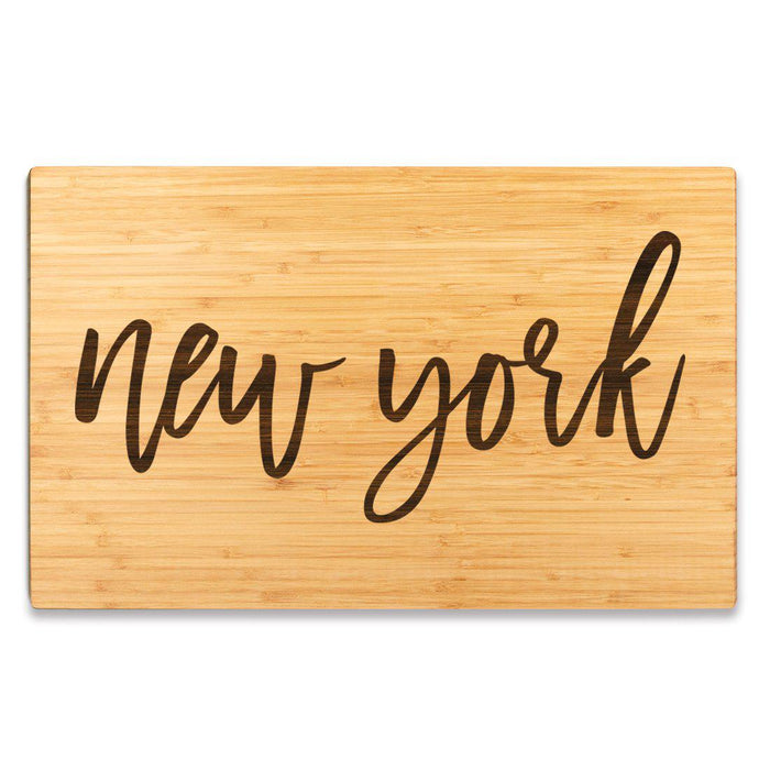 Large Engraved State Bamboo Wood Cutting Board, Calligraphy-Set of 1-Andaz Press-Alabama-