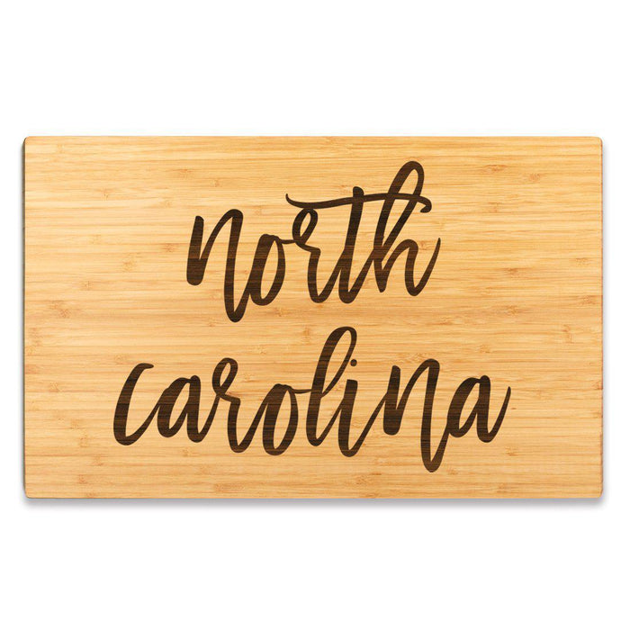 Large Engraved State Bamboo Wood Cutting Board, Calligraphy-Set of 1-Andaz Press-Alabama-