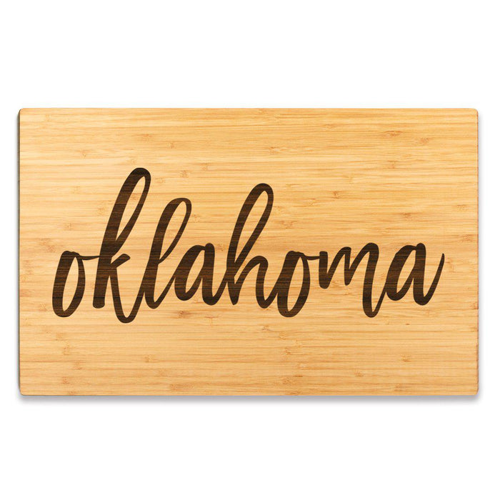 Large Engraved State Bamboo Wood Cutting Board, Calligraphy-Set of 1-Andaz Press-Alabama-