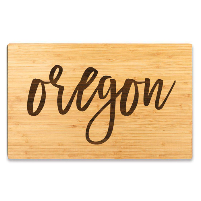 Large Engraved State Bamboo Wood Cutting Board, Calligraphy-Set of 1-Andaz Press-Alabama-