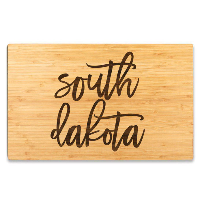 Large Engraved State Bamboo Wood Cutting Board, Calligraphy-Set of 1-Andaz Press-Alabama-