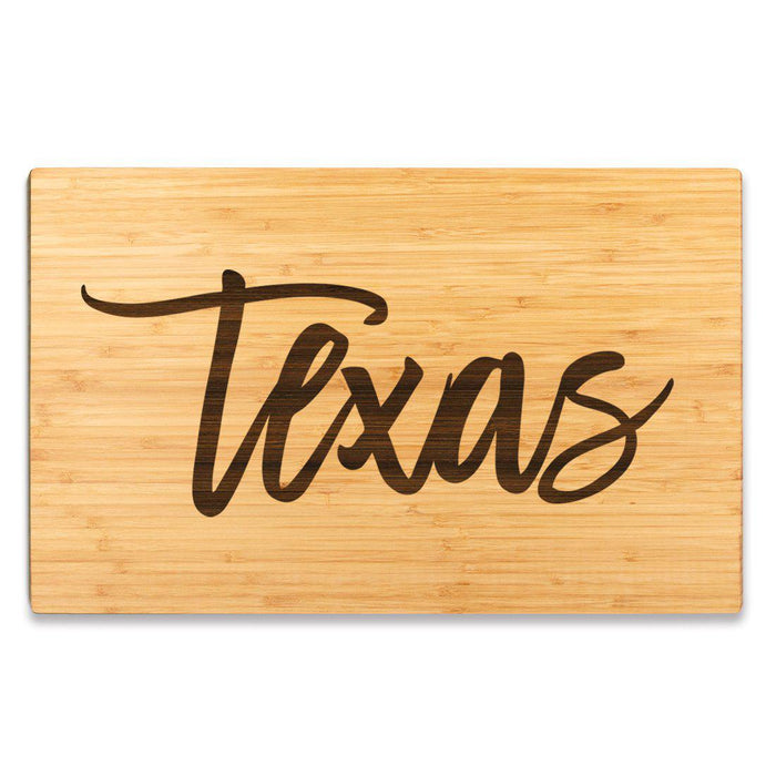 Large Engraved State Bamboo Wood Cutting Board, Calligraphy-Set of 1-Andaz Press-Alabama-