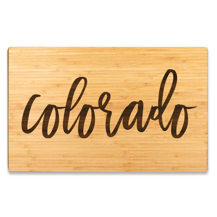 Large Engraved State Bamboo Wood Cutting Board, Calligraphy-Set of 1-Andaz Press-Alabama-