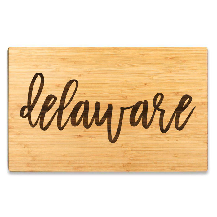 Large Engraved State Bamboo Wood Cutting Board, Calligraphy-Set of 1-Andaz Press-Alabama-