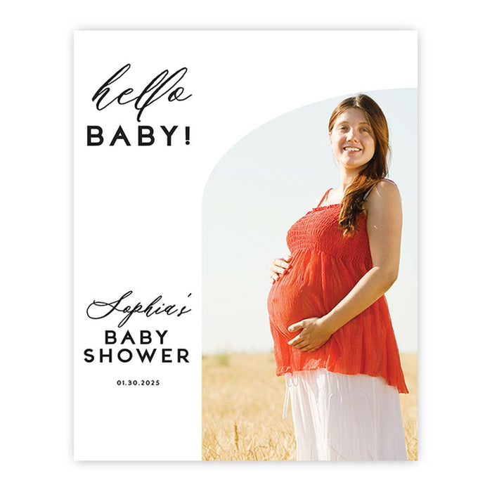 Large Gender-Neutral Custom Photo Canvas Welcome Sign for Baby Shower Decorations, Set of 1-Set of 1-Andaz Press-Classic Script-