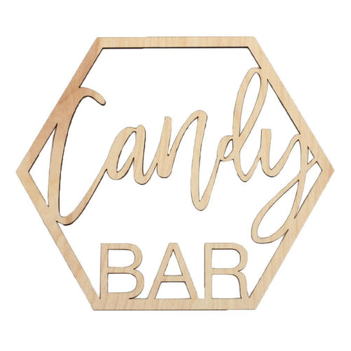 Large Laser Cut Candy Bar Hexagon Wood Bar Sign-Koyal Wholesale-