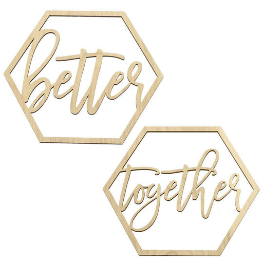 Laser Cut Wood Better Together Chair Signs-Set of 2-Koyal Wholesale-