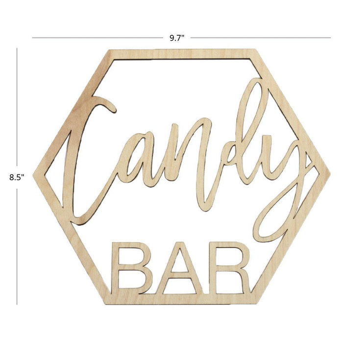 Laser Cut Wood Candy Bar Sign-Set of 1-Koyal Wholesale-