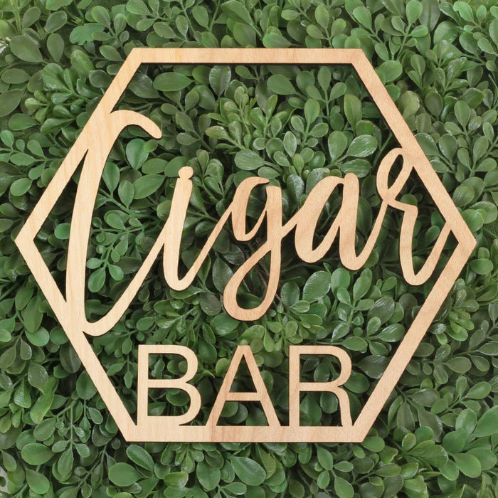 Laser Cut Wood Cigar Bar Sign-Set of 1-Koyal Wholesale-
