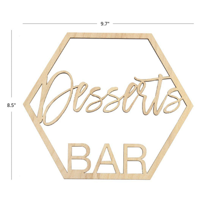 Laser Cut Wood Desserts Bar Sign-Set of 1-Koyal Wholesale-