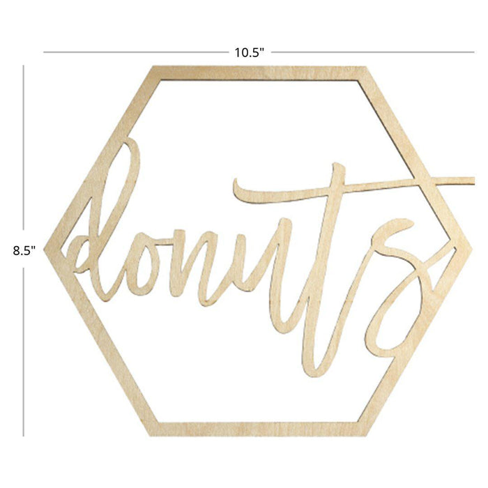 Laser Cut Wood Donut Bar Sign-Set of 1-Koyal Wholesale-