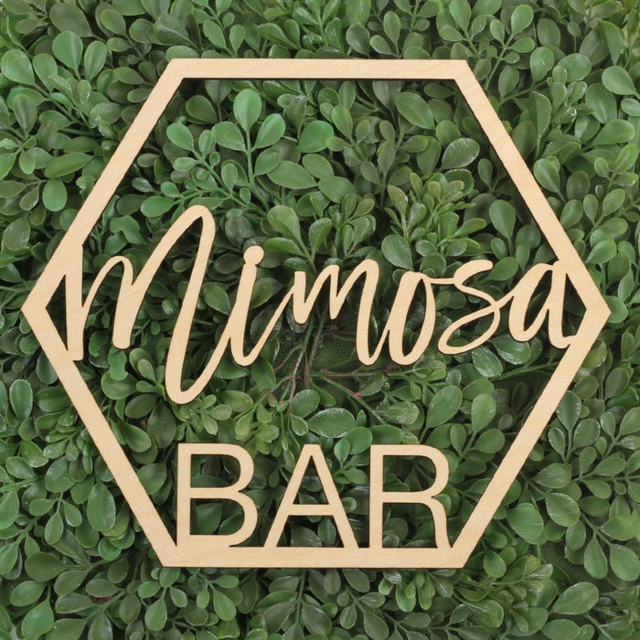 Laser Cut Wood Mimosa Bar Sign-Set of 1-Koyal Wholesale-