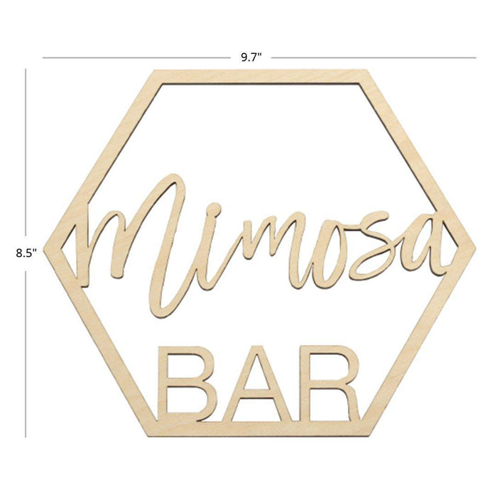 Laser Cut Wood Mimosa Bar Sign-Set of 1-Koyal Wholesale-