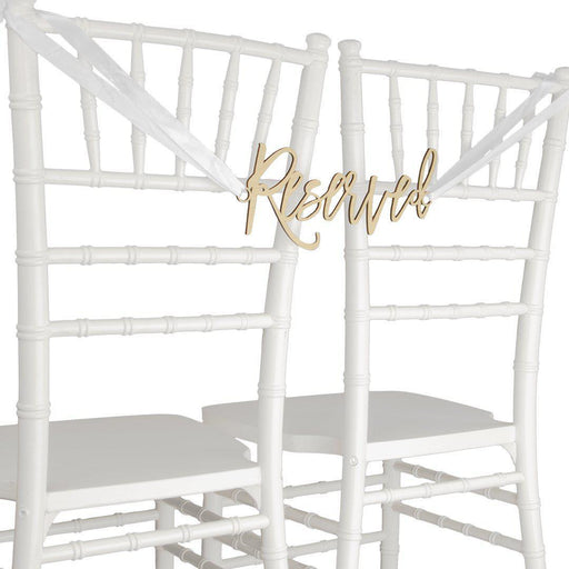 Laser Cut Wood Scripted Reserved Chair Signs-Set of 6-Koyal Wholesale-