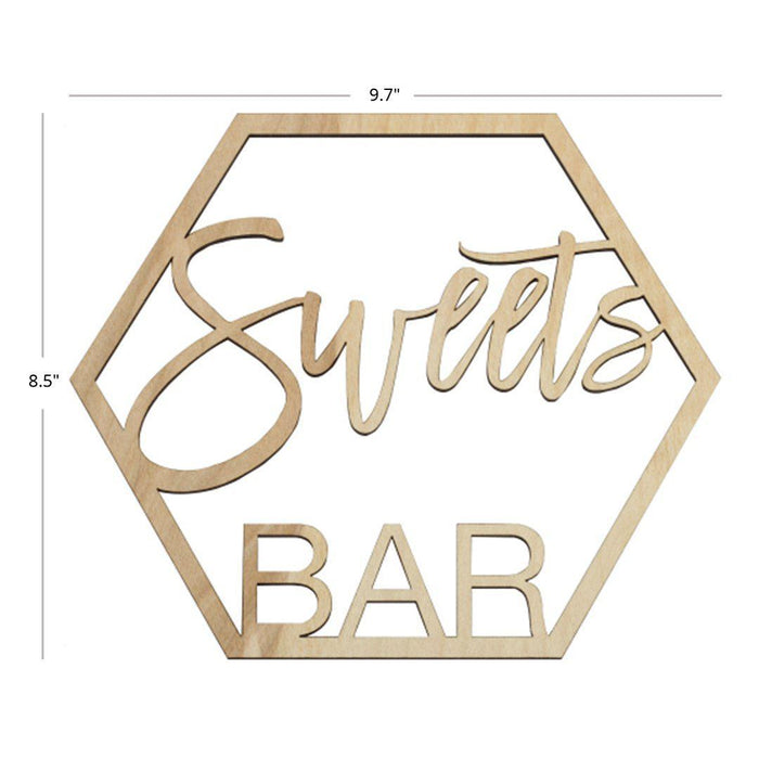 Laser Cut Wood Sweets Bar Sign-Set of 1-Koyal Wholesale-