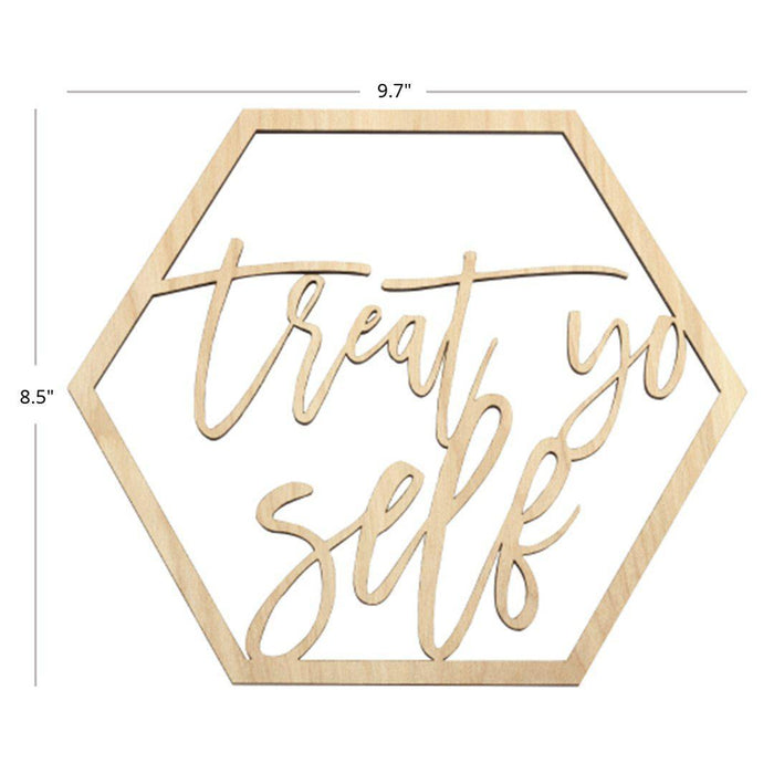 Laser Cut Wood Treat Yo Self Sign-Set of 1-Koyal Wholesale-