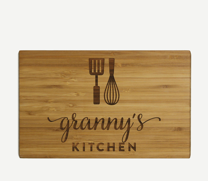 Laser Engraved Small Bamboo Wood Cutting Board-Set of 1-Andaz Press-Granny's Kitchen-