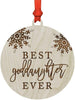 Laser Engraved Wood Christmas Ornament, Best Goddaughter Ever, Snowflakes-Set of 1-Andaz Press-