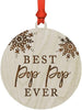 Laser Engraved Wood Christmas Ornament, Best Pop Pop Ever, Snowflakes-Set of 1-Andaz Press-
