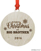 Laser Engraved Wood Christmas Ornament, First Christmas as Big Brother, Custom Year-Set of 1-Andaz Press-