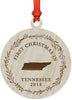 Laser Engraved Wood Christmas Ornament, First Christmas in Tennessee, Custom Year-Set of 1-Andaz Press-