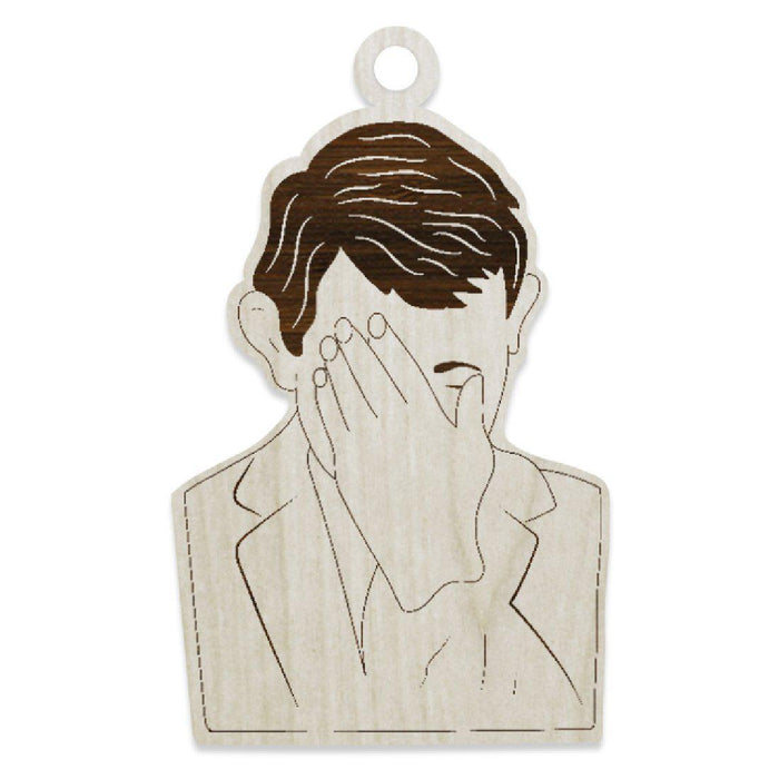 Laser Engraved Wood Quarantine Social Distance Pandemic Christmas Ornament Keepsake-Set of 1-Andaz Press-Face-