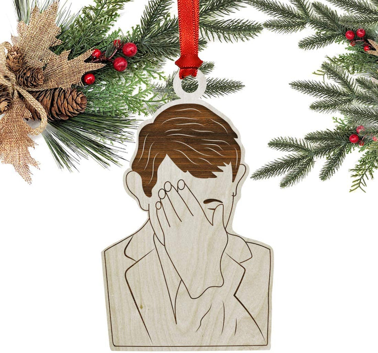 Laser Engraved Wood Quarantine Social Distance Pandemic Christmas Ornament Keepsake-Set of 1-Andaz Press-Face-