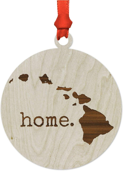 Laser Engraved Wood US State Christmas Ornament, Home-Set of 1-Andaz Press-Alabama-