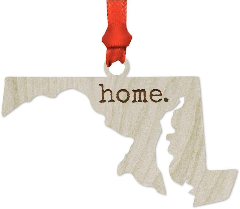 Laser Engraved Wood US State Christmas Ornament, Home-Set of 1-Andaz Press-Alabama-