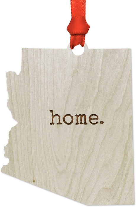 Laser Engraved Wood US State Christmas Ornament, Home-Set of 1-Andaz Press-Alabama-