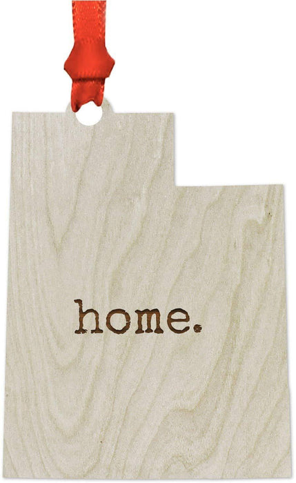 Laser Engraved Wood US State Christmas Ornament, Home-Set of 1-Andaz Press-Alabama-