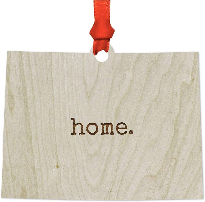 Laser Engraved Wood US State Christmas Ornament, Home-Set of 1-Andaz Press-Alabama-