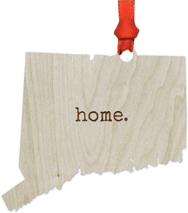 Laser Engraved Wood US State Christmas Ornament, Home-Set of 1-Andaz Press-Alabama-